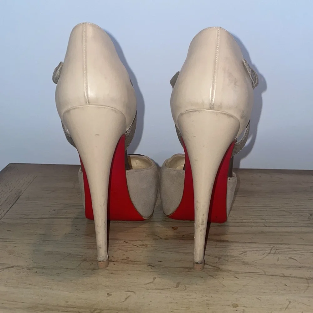 Christian Louboutin suede/crelino/calf heel, 39.5 - Picture 8 of 16